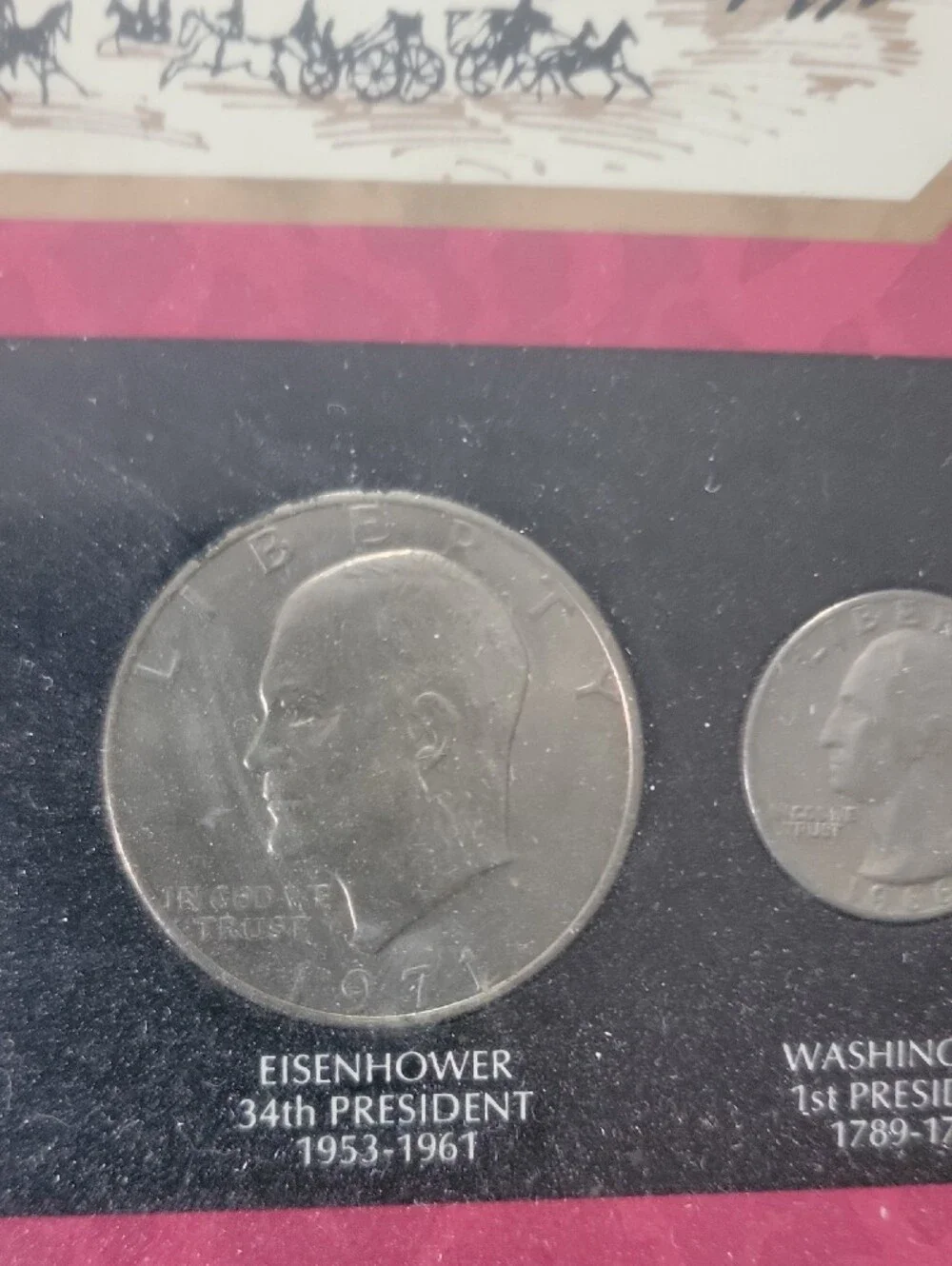 United States Presidential Coin Set in Pink Mat Framed Accent